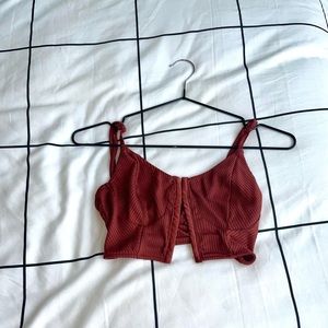 Lulus Rust Orange Corset Bra Crop Top